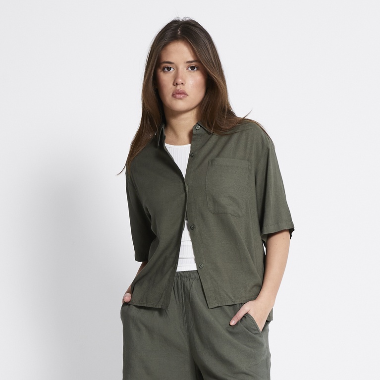 Kurzarm-Leinenbluse "Dana"
